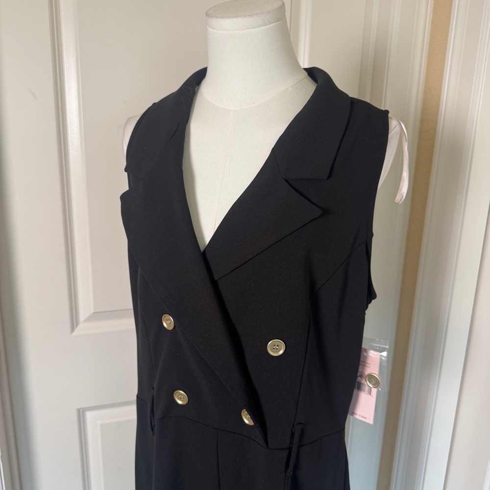 Nanette Lepore Double-Breasted Jumpsuit Black NWT $138 Size 12 Missing Belt - Picture 3 of 16
